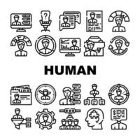 human resources hr afdeling pictogrammen instellen vector