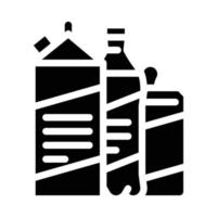 melk drinken glyph pictogram vectorillustratie vector