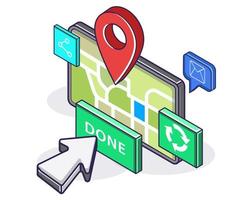 locatie zoeken in kaart-app is voltooid vector