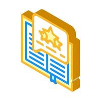 feedback beoordeling boek isometrische pictogram vectorillustratie vector