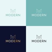 abstracte lineaire logo ontwerpsjabloon. schoonheid mode luxe bedrijfslogo. letter m icoon. modern logo-ontwerp. vector