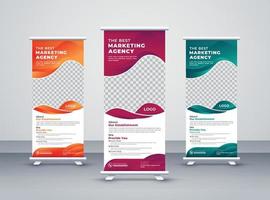 corporate rollup of x banner ontwerpsjabloon voor bureau vector