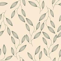 mooie bladeren naadloos patroonontwerp. vector handgetekende bladeren naadloze patroon. abstracte trendy natuur achtergrond. patroon voor inpakpapier, stof, textiel en prints.