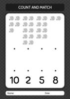 tel en match spel met arabische theepot. werkblad voor kleuters, activiteitenblad voor kinderen vector