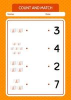 tel en match spel met koran. werkblad voor kleuters, activiteitenblad voor kinderen vector