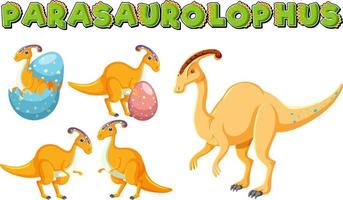 set van schattige dinosaurus stripfiguren vector