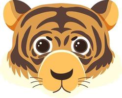 tijgerkop in vlakke stijl vector