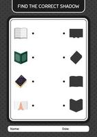 vind het juiste schaduwspel met het ramadan-pictogram. werkblad voor kleuters, activiteitenblad voor kinderen vector