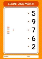 tel en match spel met bidden. werkblad voor kleuters, activiteitenblad voor kinderen vector