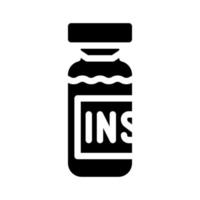 insuline medicament fles glyph pictogram vectorillustratie vector