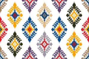 ikat etnisch naadloos patroonontwerp. Azteekse stof tapijt mandala ornamenten textiel decoraties behang. tribal boho inheemse etnische turkije traditionele borduurwerk vector background