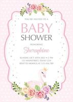 baby showeruitnodiging met mooie zwaan vector