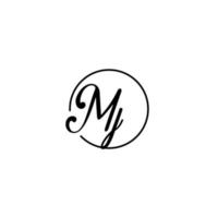 mj circle initiële logo het beste voor schoonheid en mode in een gedurfd vrouwelijk concept vector