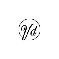 vd cirkel eerste logo het beste voor schoonheid en mode in een gedurfd vrouwelijk concept vector