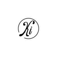 ki circle initiële logo het beste voor schoonheid en mode in een gedurfd vrouwelijk concept vector