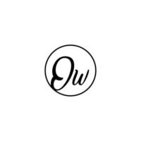 ow cirkel eerste logo beste voor schoonheid en mode in vet vrouwelijk concept vector