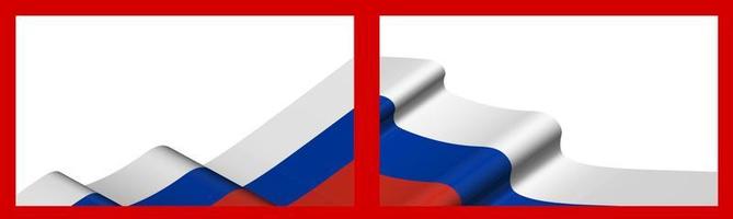 achtergrond, sjabloon voor feestelijk ontwerp. Russische vlag zwaaiend in de wind. realistische vector op rode achtergrond