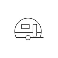 caravan, camper, reizen dunne lijn pictogram vector illustratie logo sjabloon. geschikt voor vele doeleinden.