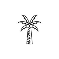 palm, kokosnoot, boom, eiland, strand dunne lijn pictogram vector illustratie logo sjabloon. geschikt voor vele doeleinden.
