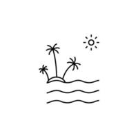 oceaan, water, rivier, zee dunne lijn vector illustratie logo pictogrammalplaatje. geschikt voor vele doeleinden.