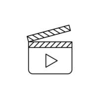 video, spelen, film, speler, film dunne lijn pictogram vector illustratie logo sjabloon. geschikt voor vele doeleinden.