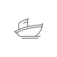 schip, boot, zeilboot dunne lijn vector illustratie logo pictogrammalplaatje. geschikt voor vele doeleinden.