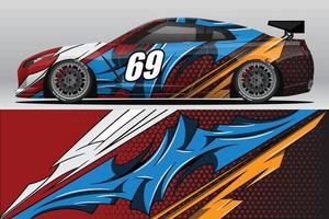 abstracte race auto wrap sticker ontwerp en sport achtergrond voor dagelijks gebruik racing livery of auto vinyl stickers vector