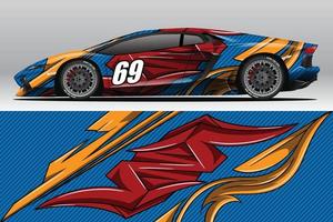 abstracte race auto wrap sticker ontwerp en sport achtergrond voor dagelijks gebruik racing livery of auto vinyl stickers vector