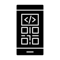 glyph-pictogram voor smartphonecodering vector