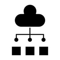 glyph-pictogram voor cloudverbinding vector