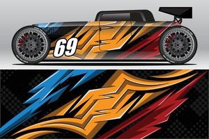 abstracte race auto wrap sticker ontwerp en sport achtergrond voor dagelijks gebruik racing livery of auto vinyl stickers vector