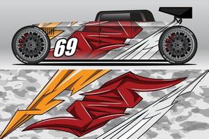 auto wrap sticker ontwerpen voor race livery of dagelijkse auto vinyl sticker vector