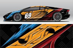 abstracte race auto wrap sticker ontwerp en sport achtergrond voor dagelijks gebruik racing livery of auto vinyl stickers vector