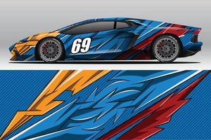 abstracte race auto wrap sticker ontwerp en sport achtergrond voor dagelijks gebruik racing livery of auto vinyl stickers vector