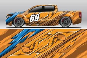 abstracte race auto wrap sticker ontwerp en sport achtergrond voor dagelijks gebruik racing livery of auto vinyl stickers vector