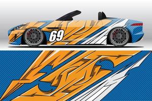 auto wrap sticker ontwerpen voor race livery of dagelijkse auto vinyl sticker vector