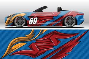 auto wrap sticker ontwerpen voor race livery of dagelijkse auto vinyl sticker vector