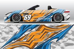 abstracte race auto wrap sticker ontwerp en sport achtergrond voor dagelijks gebruik racing livery of auto vinyl stickers vector