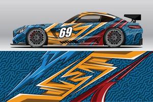 abstracte race auto wrap sticker ontwerp en sport achtergrond voor dagelijks gebruik racing livery of auto vinyl stickers vector