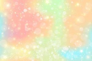 eenhoorn galaxy fantasie achtergrond met sterren schittert en bokeh. pastel magische hemel. schattig prinses behang. vector illustratie
