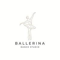 ballerina dans vrouw logo pictogram ontwerp sjabloon platte vector