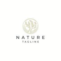 luxe natuur, blad, boom of bloem botanisch logo pictogram ontwerp sjabloon platte vector