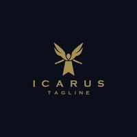 Icarus Griekse mythologie de zoon van de meester ambachtsman Daedalus logo pictogram ontwerp sjabloon platte vector