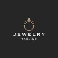 ring sieraden logo pictogram ontwerpsjabloon. elegant, schoonheid, koninklijk plat vector