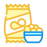 chips snack kleur pictogram vectorillustratie vector