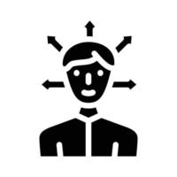 keuze van richting man glyph pictogram vectorillustratie vector