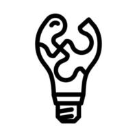 oplossing gloeilamp lijn pictogram vectorillustratie vector