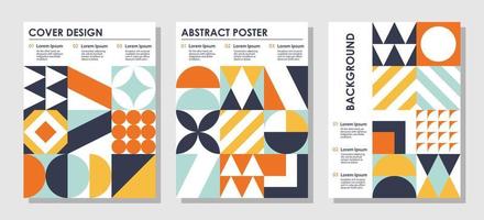 set van abstracte creatieve achtergronden in bauhaus-stijl met kopie ruimte voor tekst. vector