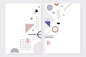 set neo memphis-stijl posters. trendy ontwerpsjablooncollectie van heldere covers. vector