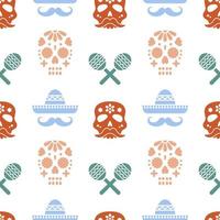 naadloos patroon voor dia de los muertos - Mexicaanse feestdag van de doden. vector